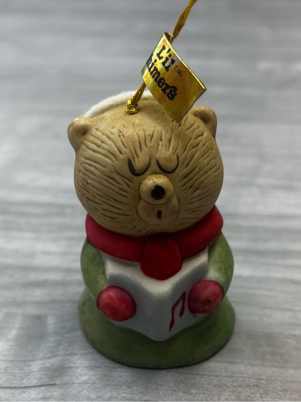 Jasco Vintage Holiday Bear Ornament in Beige, Green & Red - Unbranded